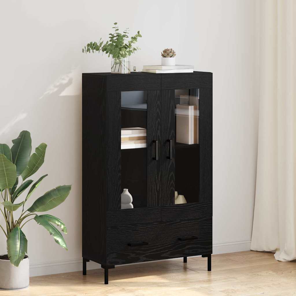 Credenza Rovere Nero 69,5 x 31 x 115 cm Legno multistrato