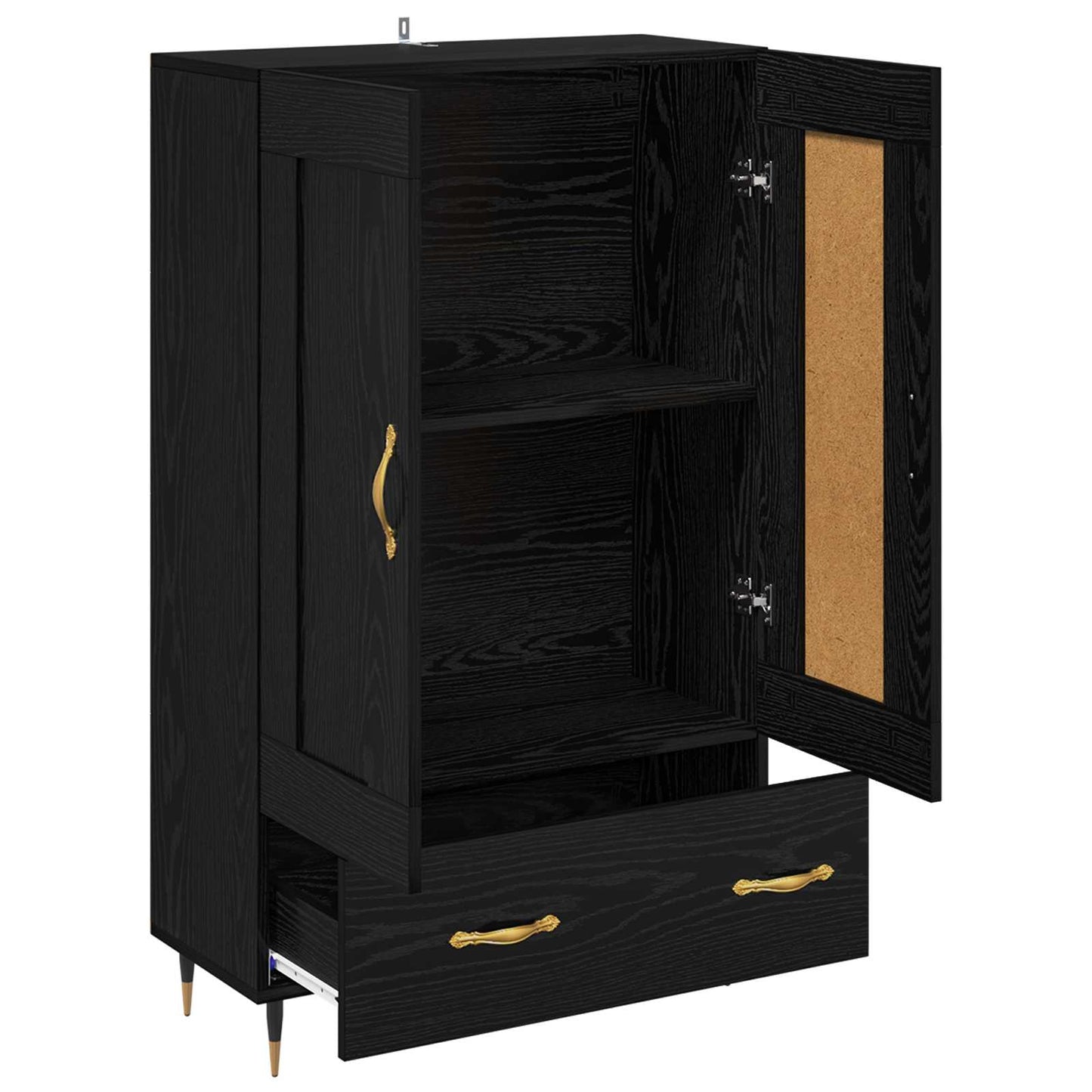 Credenza Rovere Nero 69,5 x 31 x 115 cm Legno multistrato