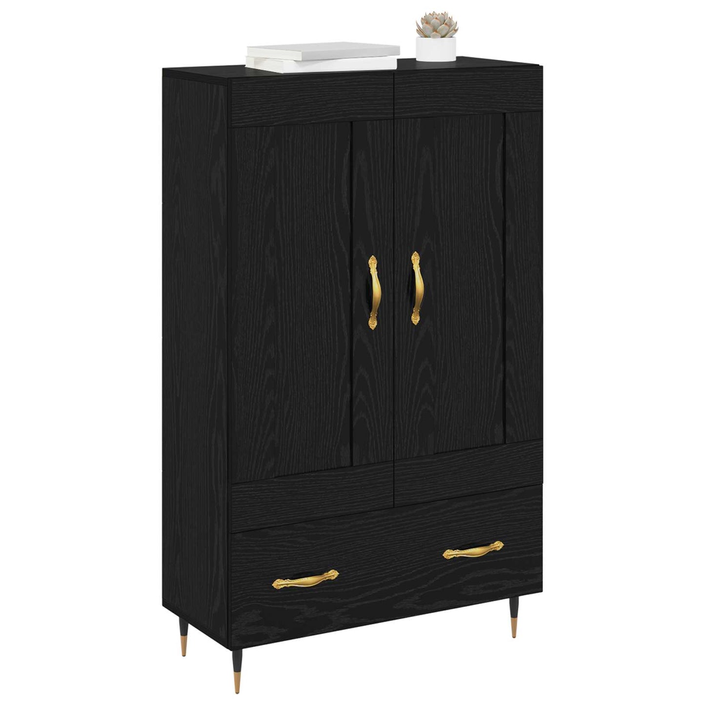 Credenza Rovere Nero 69,5 x 31 x 115 cm Legno multistrato