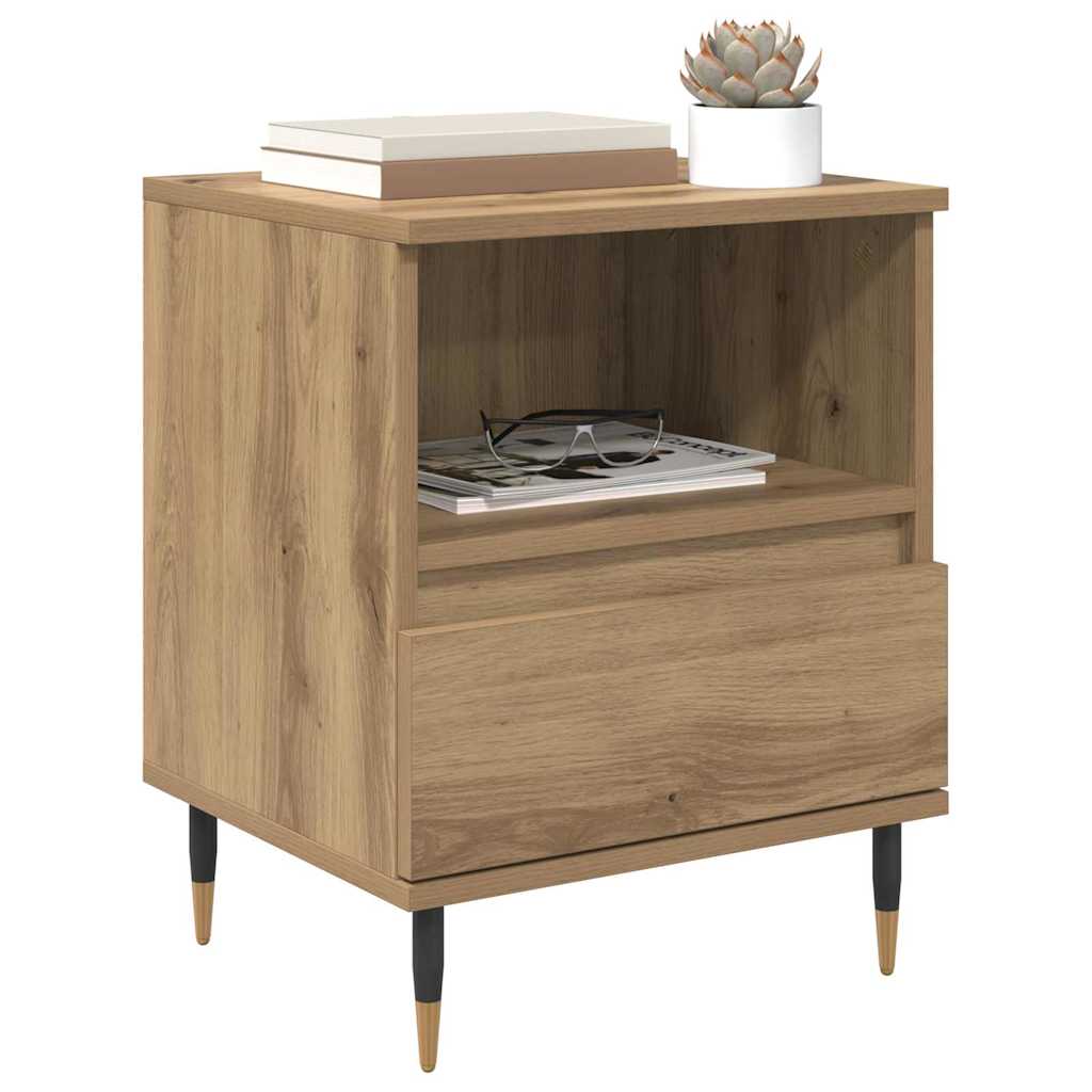 Armadio da Notte 2 pcs rovere artigianale 40 x 35 x 50 cm