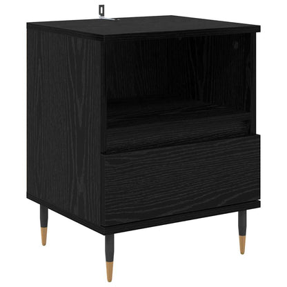 Armadio da Notte Rovere Nero 40 x 35 x 50 cm Legno multistrato