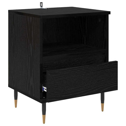 Armadio da Notte con cassetto 2 pcs Rovere Nero 40 x 35 x 50 cm