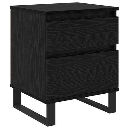 Armadio da Notte Rovere Nero 40 x 35 x 50 cm Legno multistrato