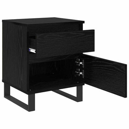 Armadio da Notte Rovere Nero 40 x 35 x 50 cm Legno multistrato
