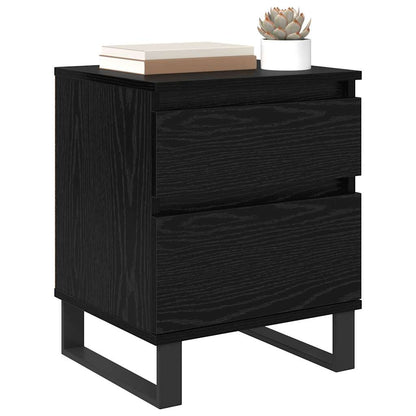 Armadio da Notte con cassetto 2 pcs Rovere Nero 40 x 35 x 50 cm