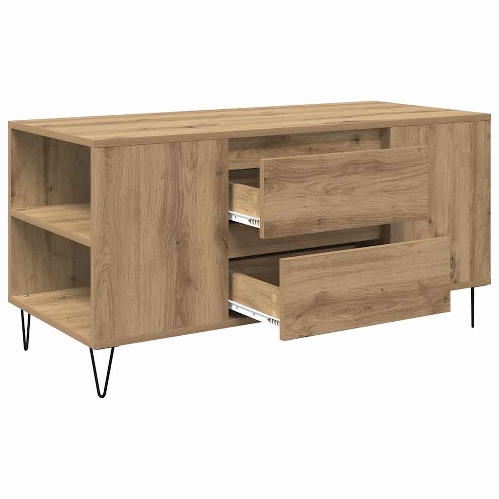 Tavolino da salotto Rovere artigianale 102 x 44,5 x 50 cm