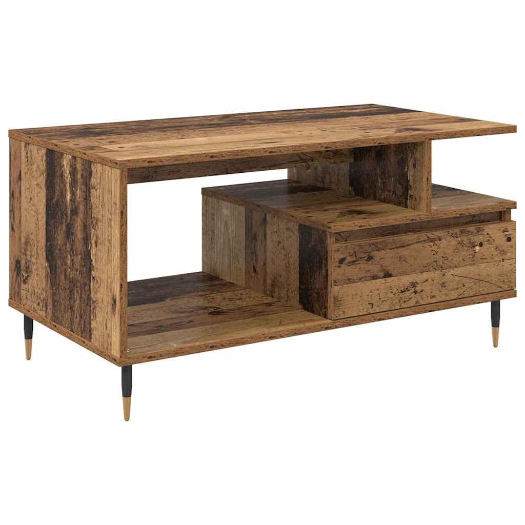 Tavolino da salotto con cassetto Legno vecchio 90 x 49 x 45 cm