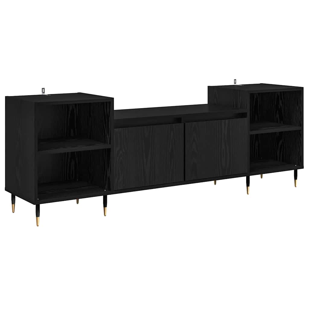 Mobile TV Rovere Nero 160 x 35 x 55 cm Legno multistrato
