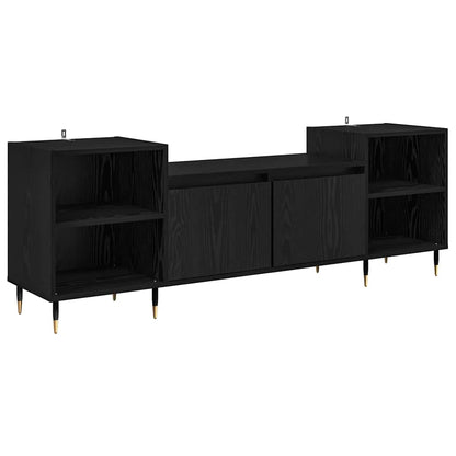 Mobile TV Rovere Nero 160 x 35 x 55 cm Legno multistrato