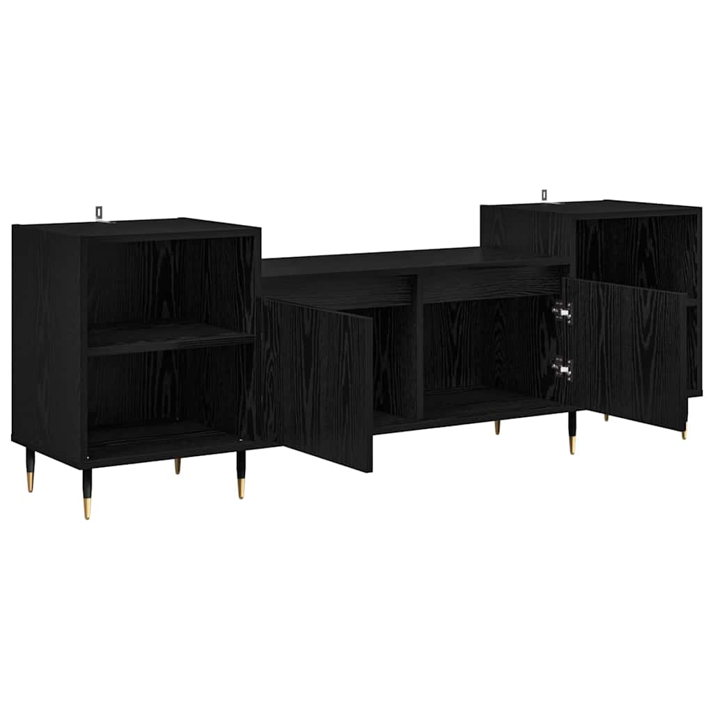Mobile TV Rovere Nero 160 x 35 x 55 cm Legno multistrato