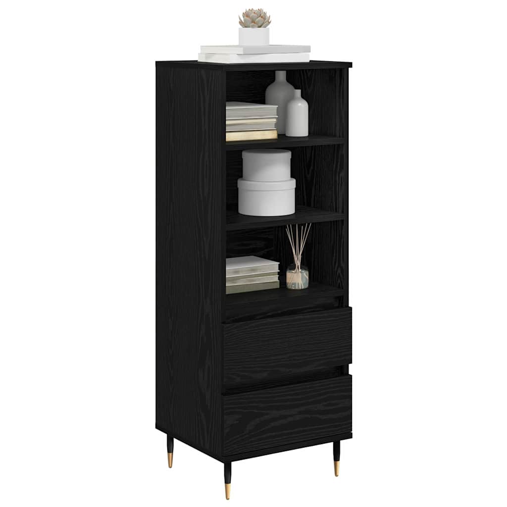 Credenza Rovere Nero 40 x 36 x 110 cm Legno multistrato