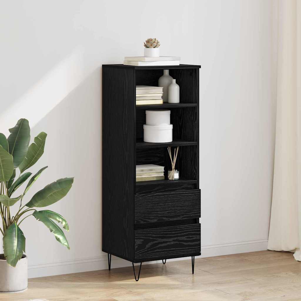 Credenza Rovere Nero 40 x 36 x 110 cm Legno multistrato