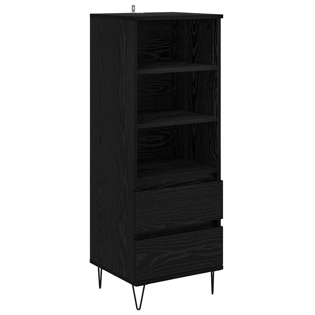 Credenza Rovere Nero 40 x 36 x 110 cm Legno multistrato