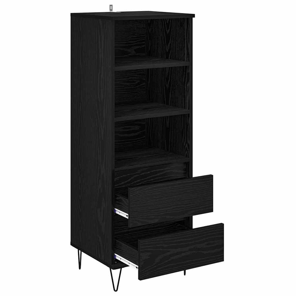 Credenza Rovere Nero 40 x 36 x 110 cm Legno multistrato