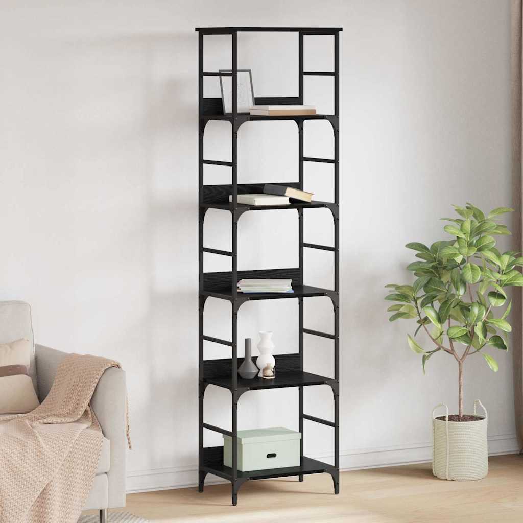Libreria Rovere Nero 50 x 33 x 188,5 cm Legno multistrato