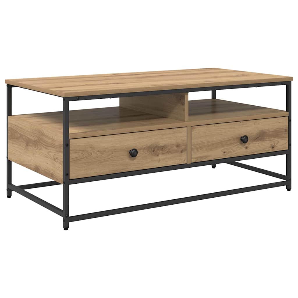 Tavolino da salotto Rovere artigianale 100 x 51 x 45 cm