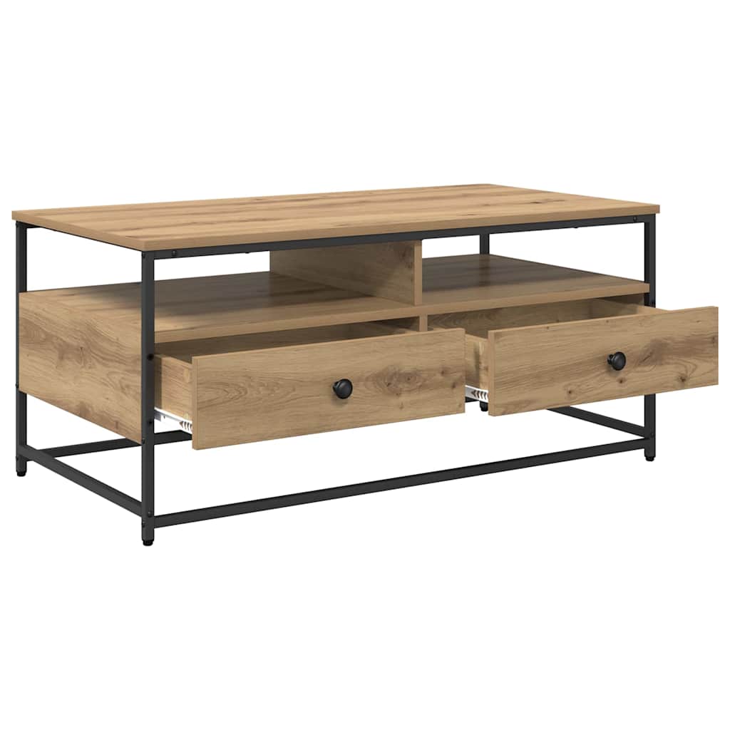 Tavolino da salotto Rovere artigianale 100 x 51 x 45 cm