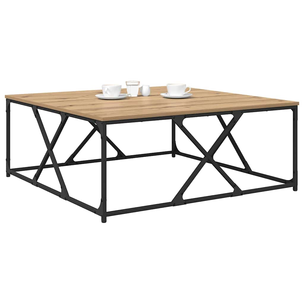 Tavolino da salotto Rovere artigianale 100 x 100 x 40 cm