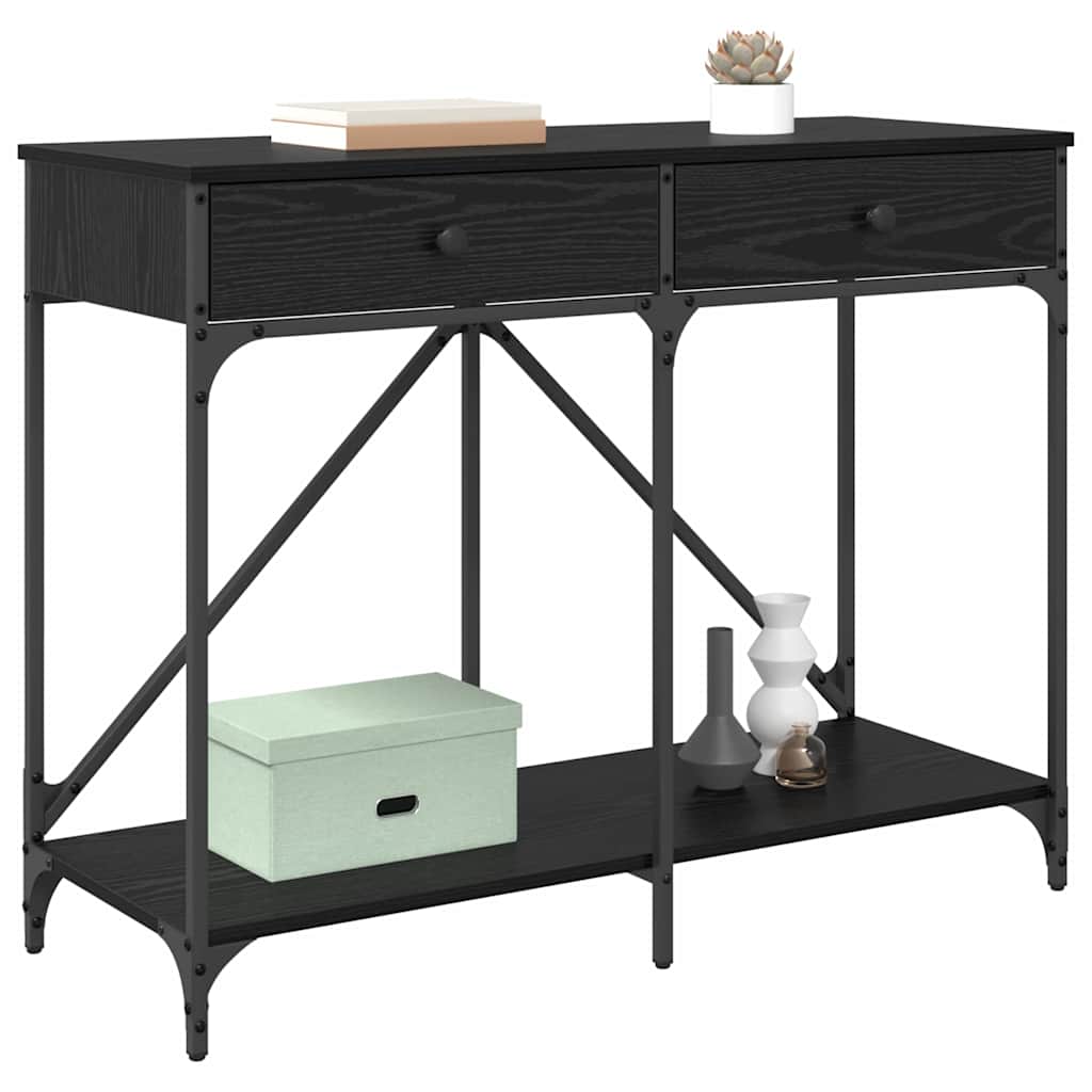Tavolo consolle con cassetto Rovere Nero 100 x 39 x 78,5 cm