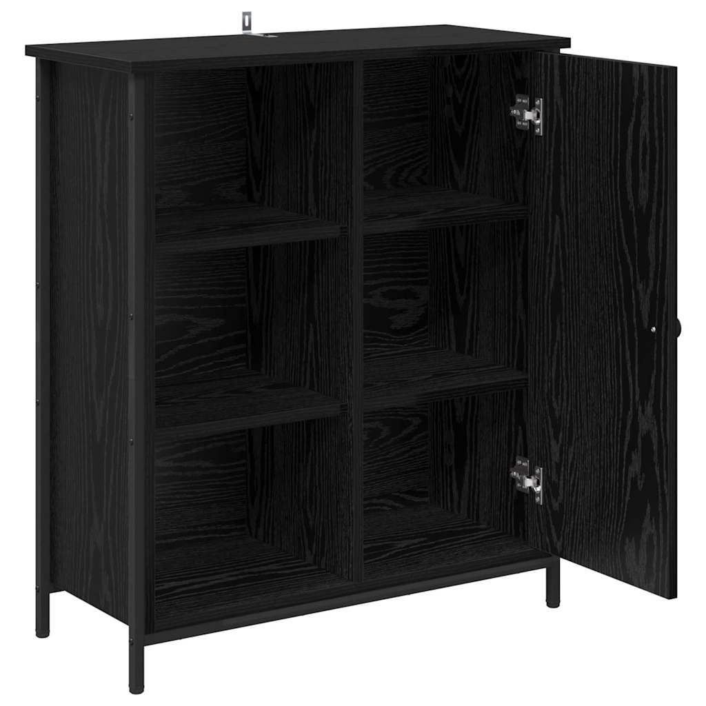 Credenza Rovere Nero 70 x 30 x 80 cm Legno multistrato