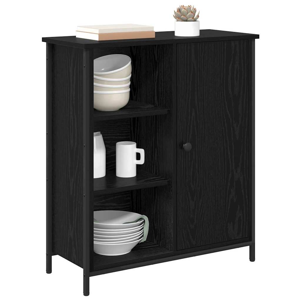 Credenza Rovere Nero 70 x 30 x 80 cm Legno multistrato