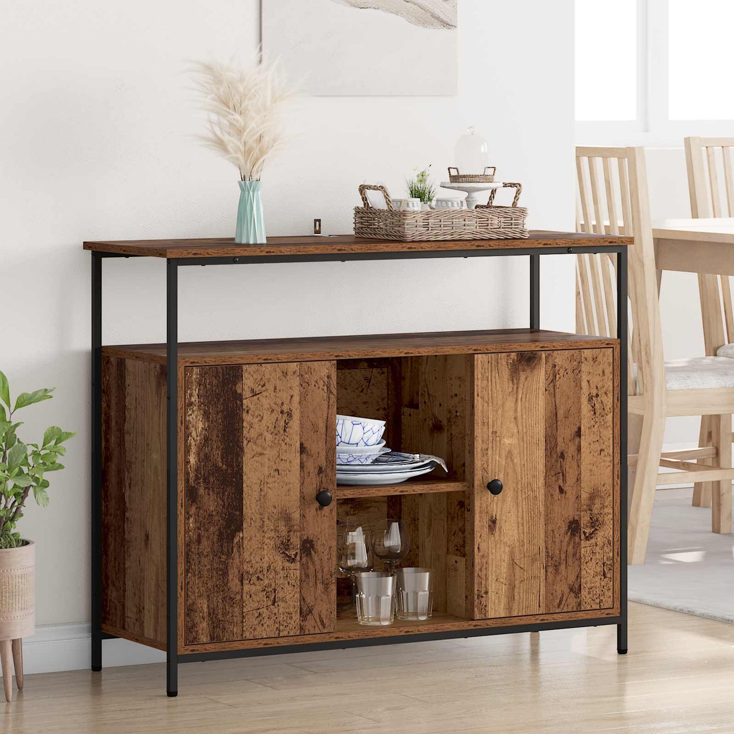 Credenza Legno vecchio 100 x 35 x 80 cm Legno multistrato