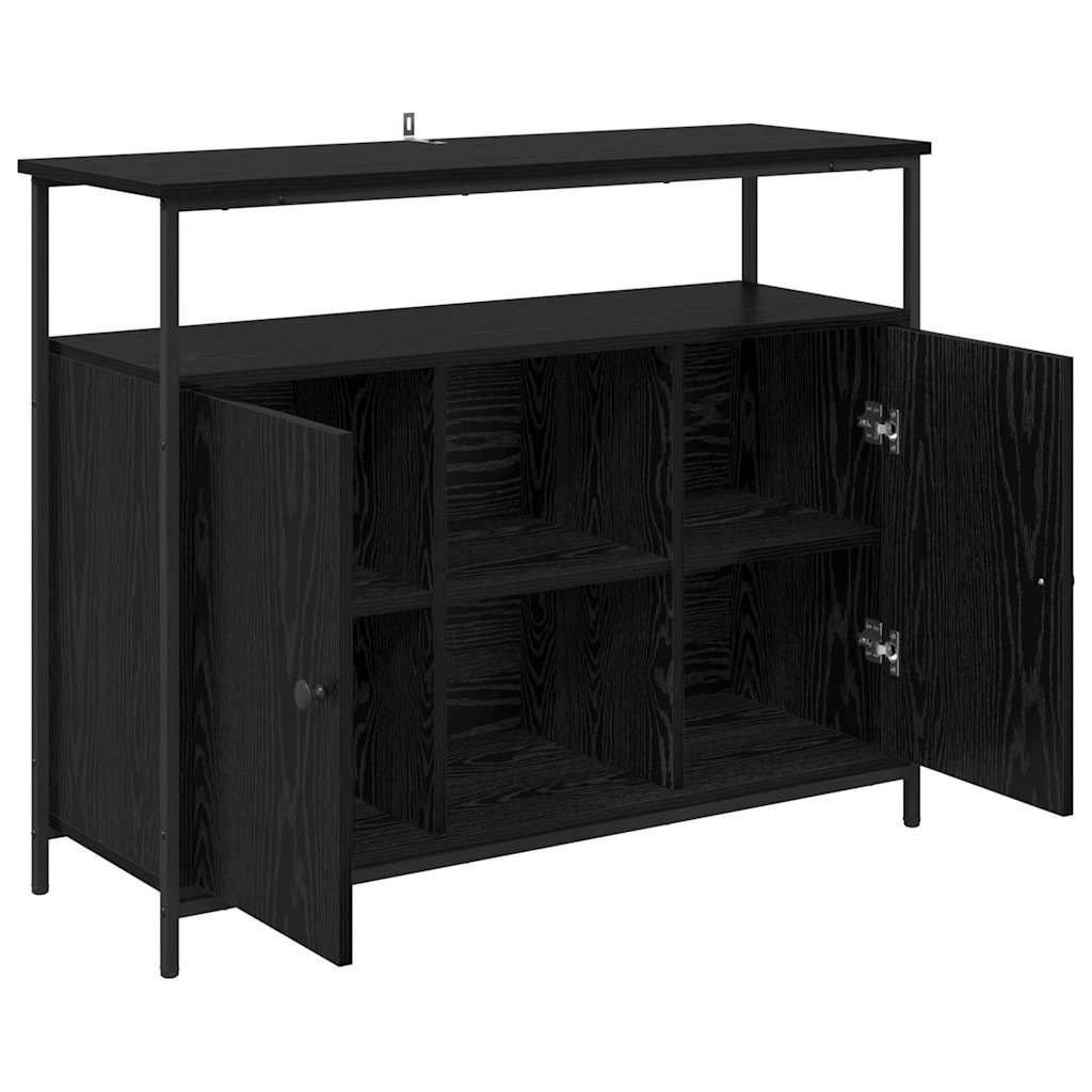 Credenza Rovere Nero 100 x 35 x 80 cm Legno multistrato