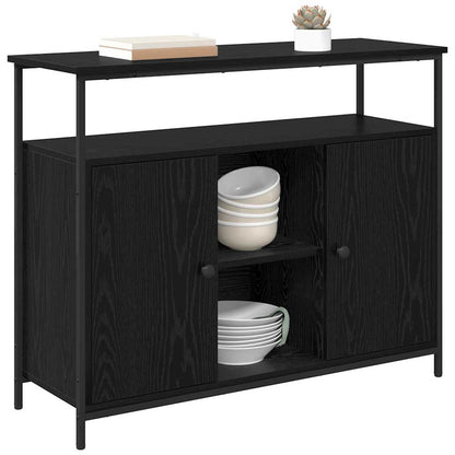 Credenza Rovere Nero 100 x 35 x 80 cm Legno multistrato