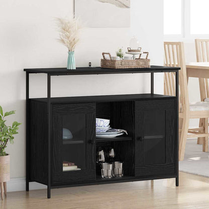 Credenza Rovere Nero 100 x 35 x 80 cm Legno multistrato
