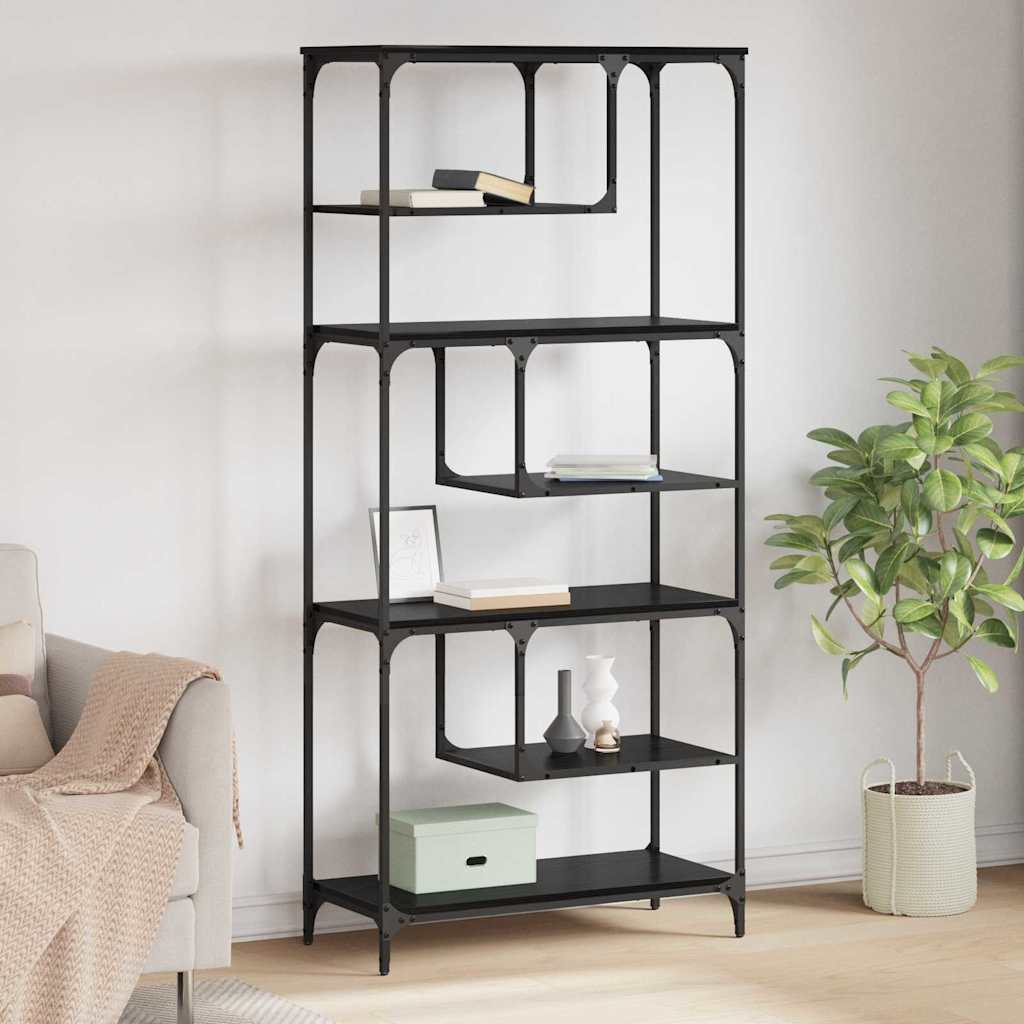 Libreria Rovere nero 81 x 36 x 176 cm Legno multistrato