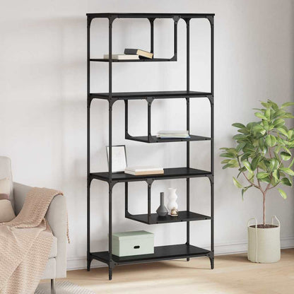 Libreria Rovere nero 81 x 36 x 176 cm Legno multistrato