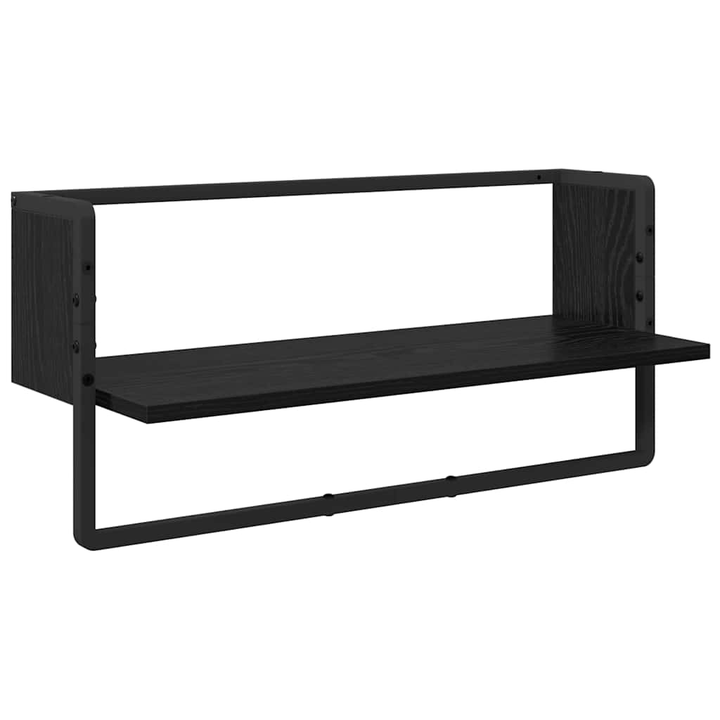 Set mensole da parete 6 pcs Rovere Nero 100 x 25 x 30 cm