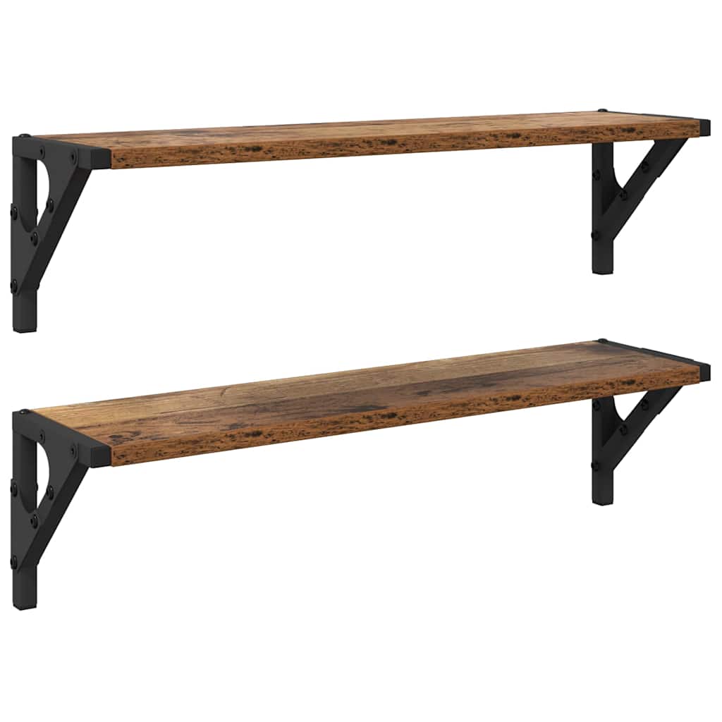 Scaffali da parete 2 pcs Legno vecchio 60 x 15 x 15,5 cm