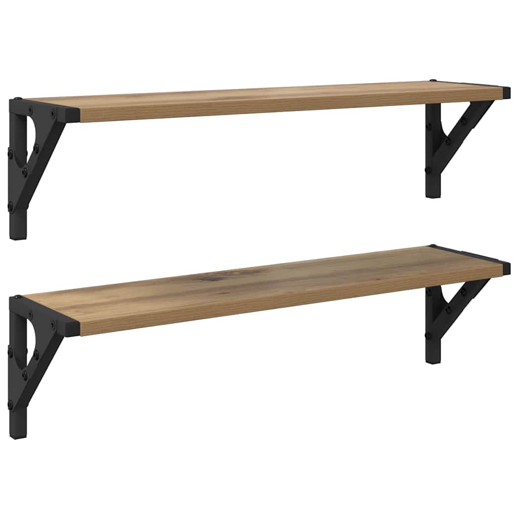 Scaffali da parete 2 pcs Rovere artigianale 60 x 15 x 15,5 cm