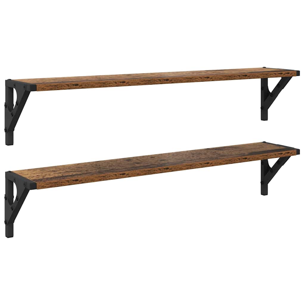 Scaffali da parete 2 pcs Legno vecchio 80 x 15 x 15,5 cm
