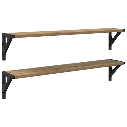 Scaffali da parete 2 pcs Rovere artigianale 80 x 15 x 15,5 cm