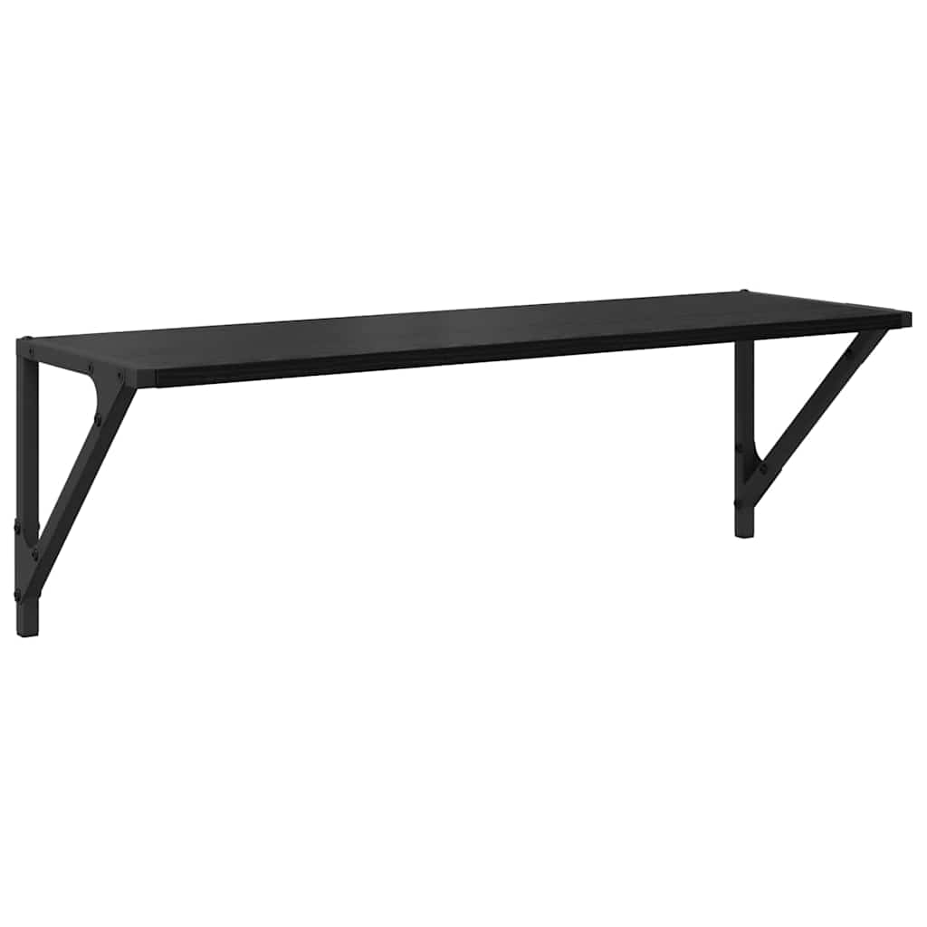 Scaffali da parete 2 pcs Rovere Nero 80 x 25 x 25,5 cm