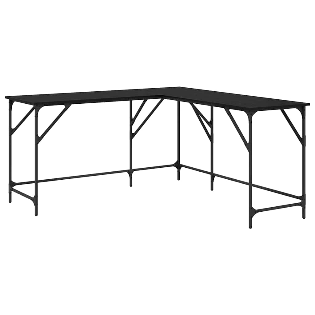 Scrivania Rovere Nero 149 x 149 x 75 cm Legno multistrato