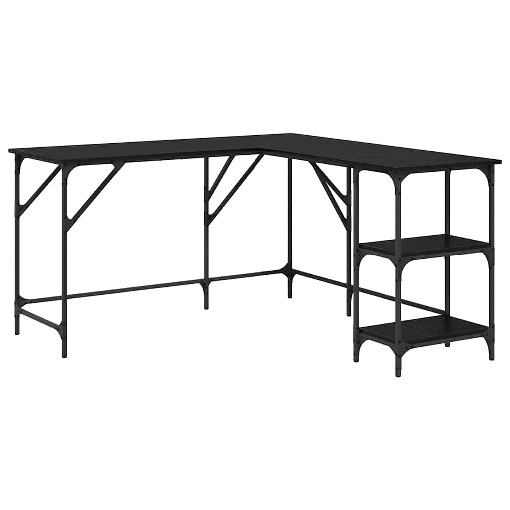 Scrivania Rovere Nero 139 x 139 x 75 cm Legno multistrato