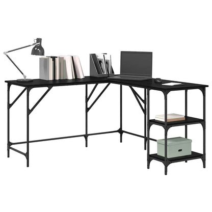 Scrivania Rovere Nero 139 x 139 x 75 cm Legno multistrato