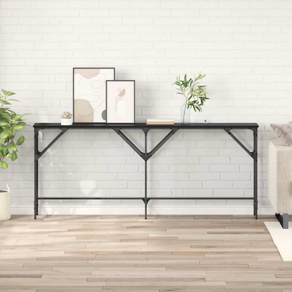 Tavolo consolle Rovere Nero 180 x 30 x 75 cm Legno multistrato