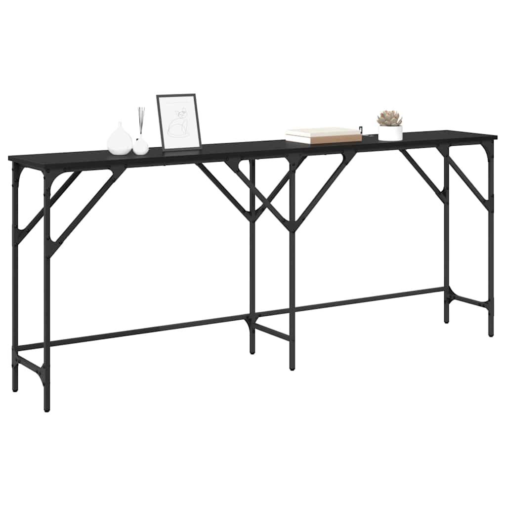 Tavolo consolle Rovere Nero 180 x 30 x 75 cm Legno multistrato