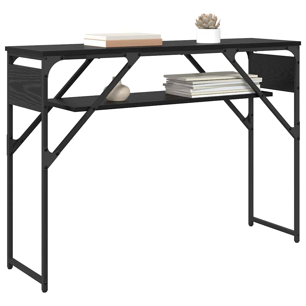 TavoloConsolle Rovere Nero 105x30x75cm Legno multistrato