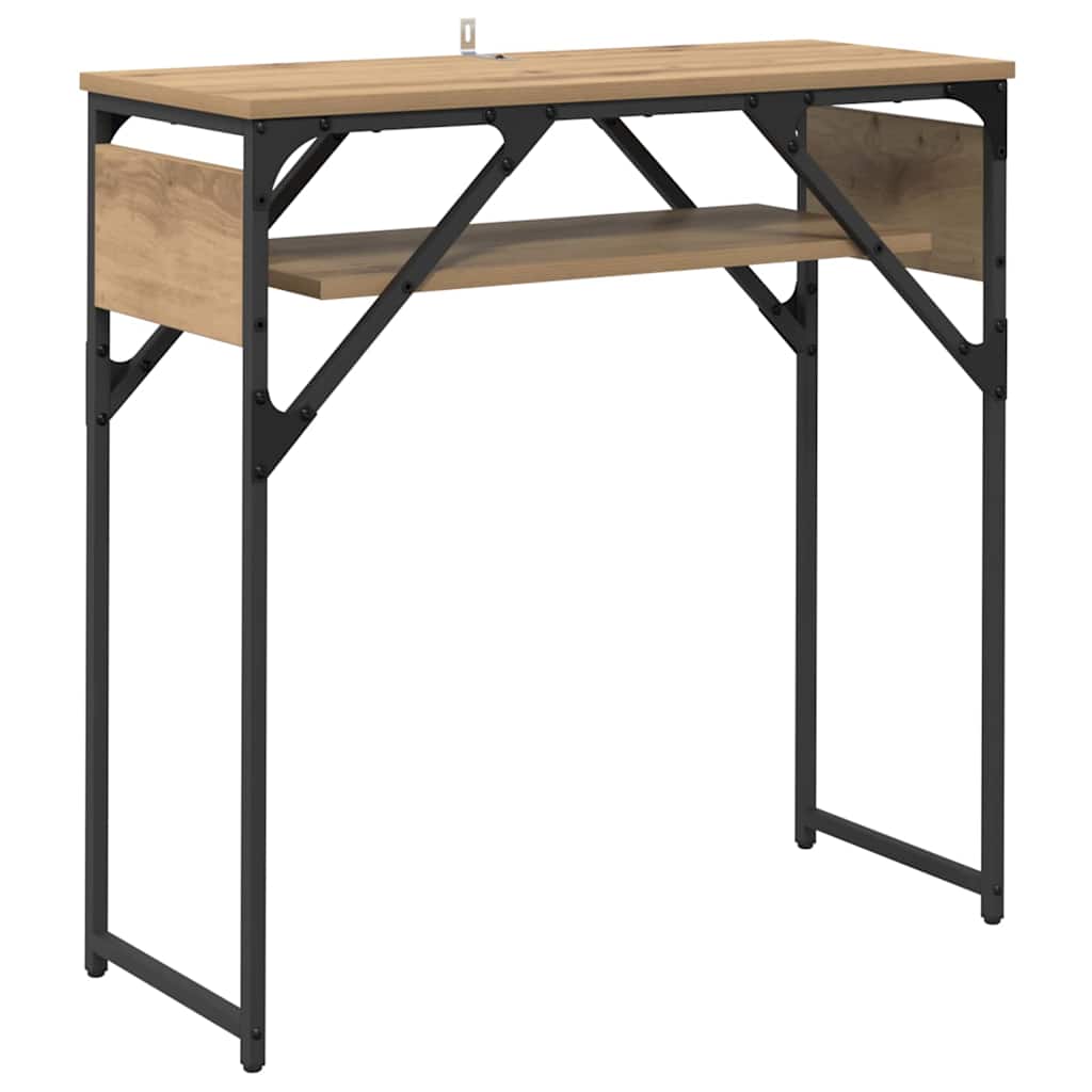 TavoloConsolle Rovere artigianale 75x30x75cm Legno multistrato