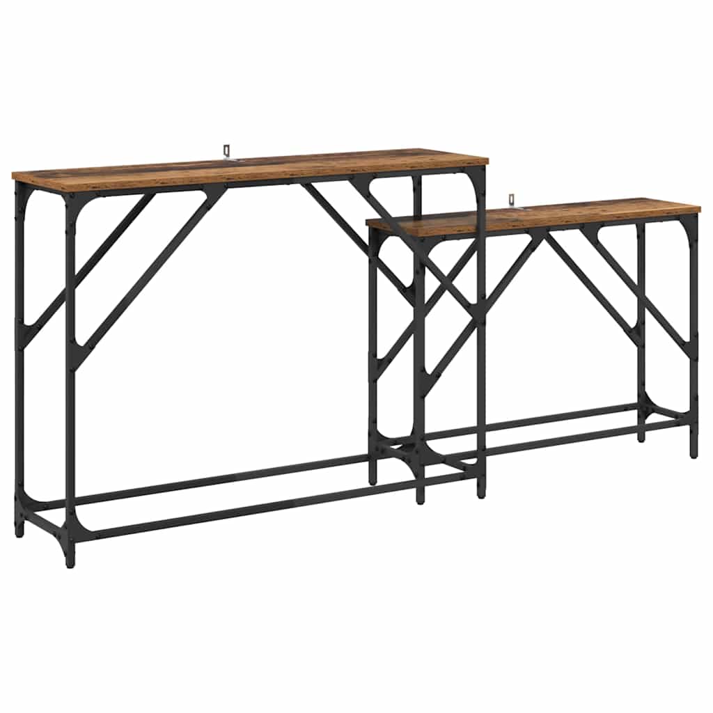 Tavolo consolle 2 pcs Legno vecchio 100 x 28 x 75 cm