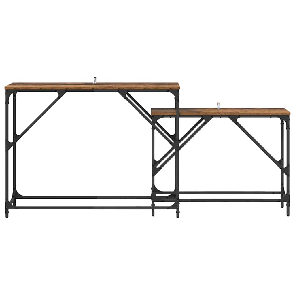 Tavolo consolle 2 pcs Legno vecchio 100 x 28 x 75 cm