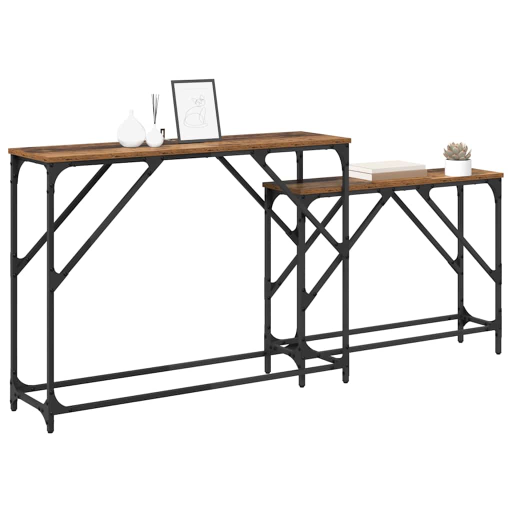 Tavolo consolle 2 pcs Legno vecchio 100 x 28 x 75 cm