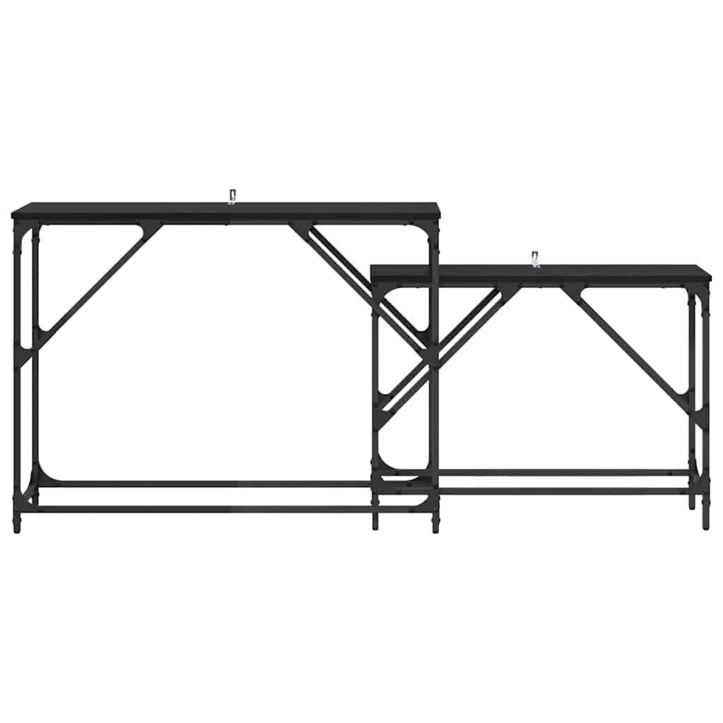 Tavolo consolle 2 pcs Rovere Nero 100 x 28 x 75 cm