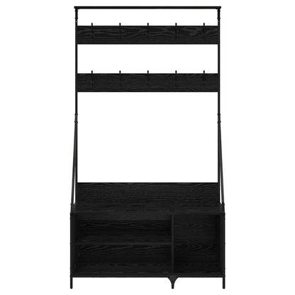 Stendibiancheria con lo scaffale Rovere Nero 100 x 41 x 184 cm