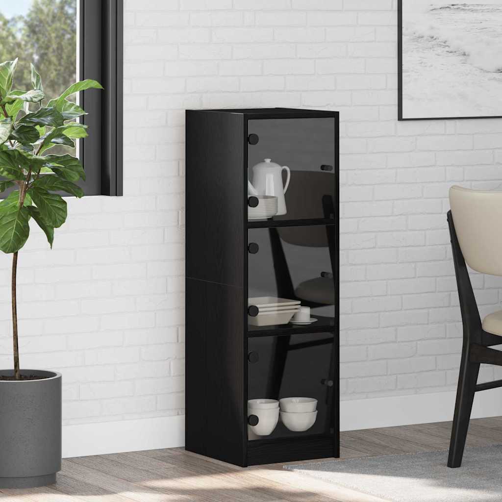 Credenza Rovere Nero 35 x 37 x 109 cm Legno multistrato